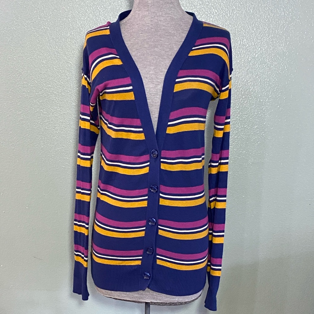 Mossimo Supply Co. Multicolor Striped Cardigan Sweater